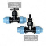 25mm Compression Tee to LeakyPipe connectors