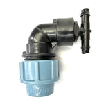 25mm Compression Elbow to LeakyPipe and polytube connectors