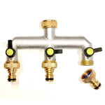 Garden Tap connection - Three-way cast metal manifold